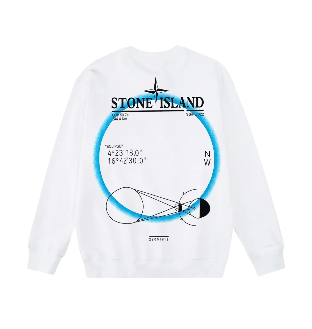 W818#P160💰 Stone Island Stone Island halo compass logo printed round neck long-sleeved sweatshirt! Versatile base round neck sweatshirt for couples! Simple armband design, customized 1*1 thread (fine texture), 380g double-strand large terry fabric, very good quality, foreign trade craftsmanship, respect the original version! The threads at the cuffs and hem are all original bartacks! The time-consuming and material consumption distinguishes the ordinary version on the market! Tops worn by celebrities from all walks of life on INS, can be matched with couple styles!  Color: Black White Size: M-XXL